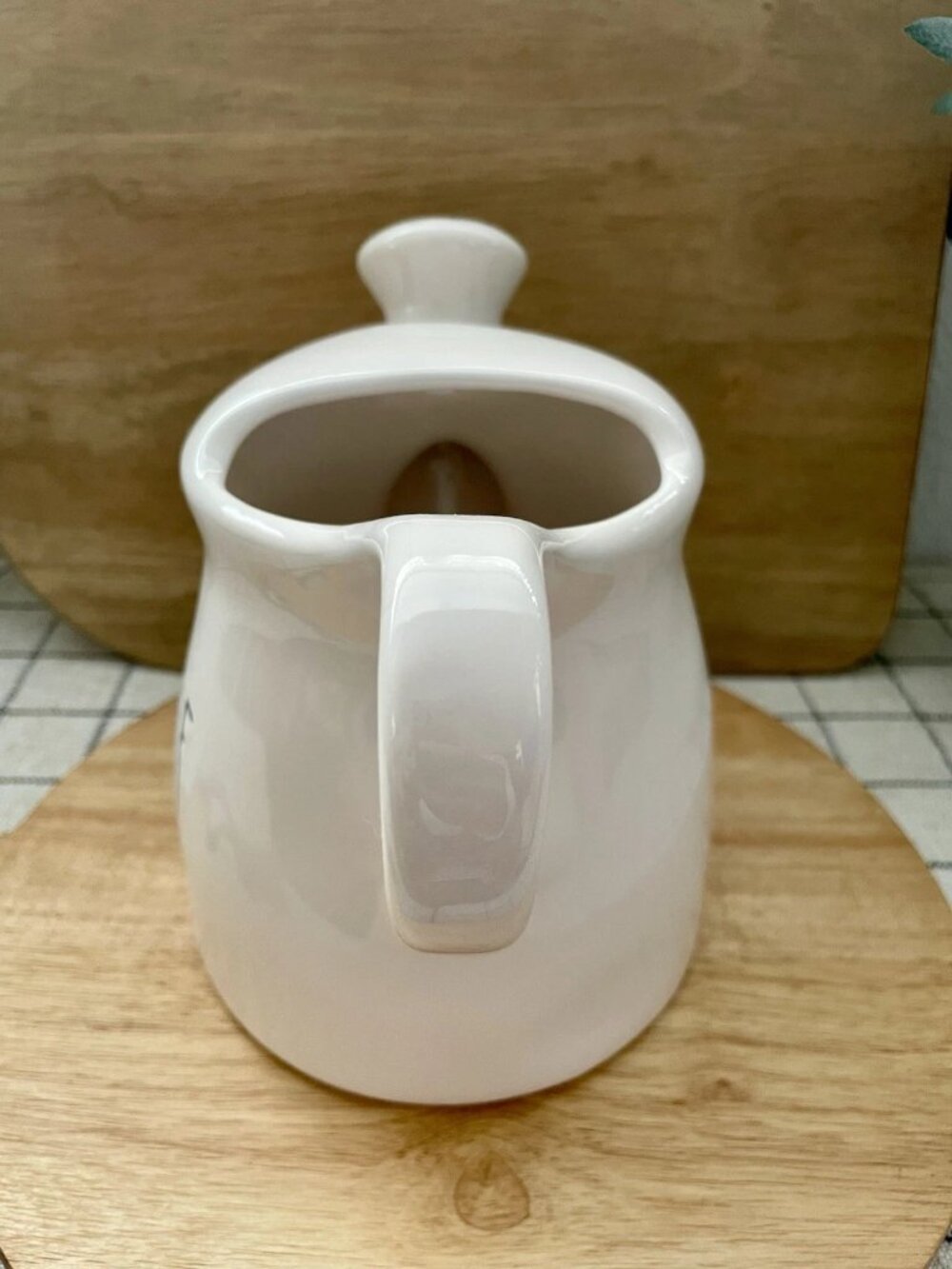 SALE! NWOT RAE DUNN Water Ceramic Watering Can SHINE (~ 6.5” H x ~5.75” d) - Picture 3 of 6